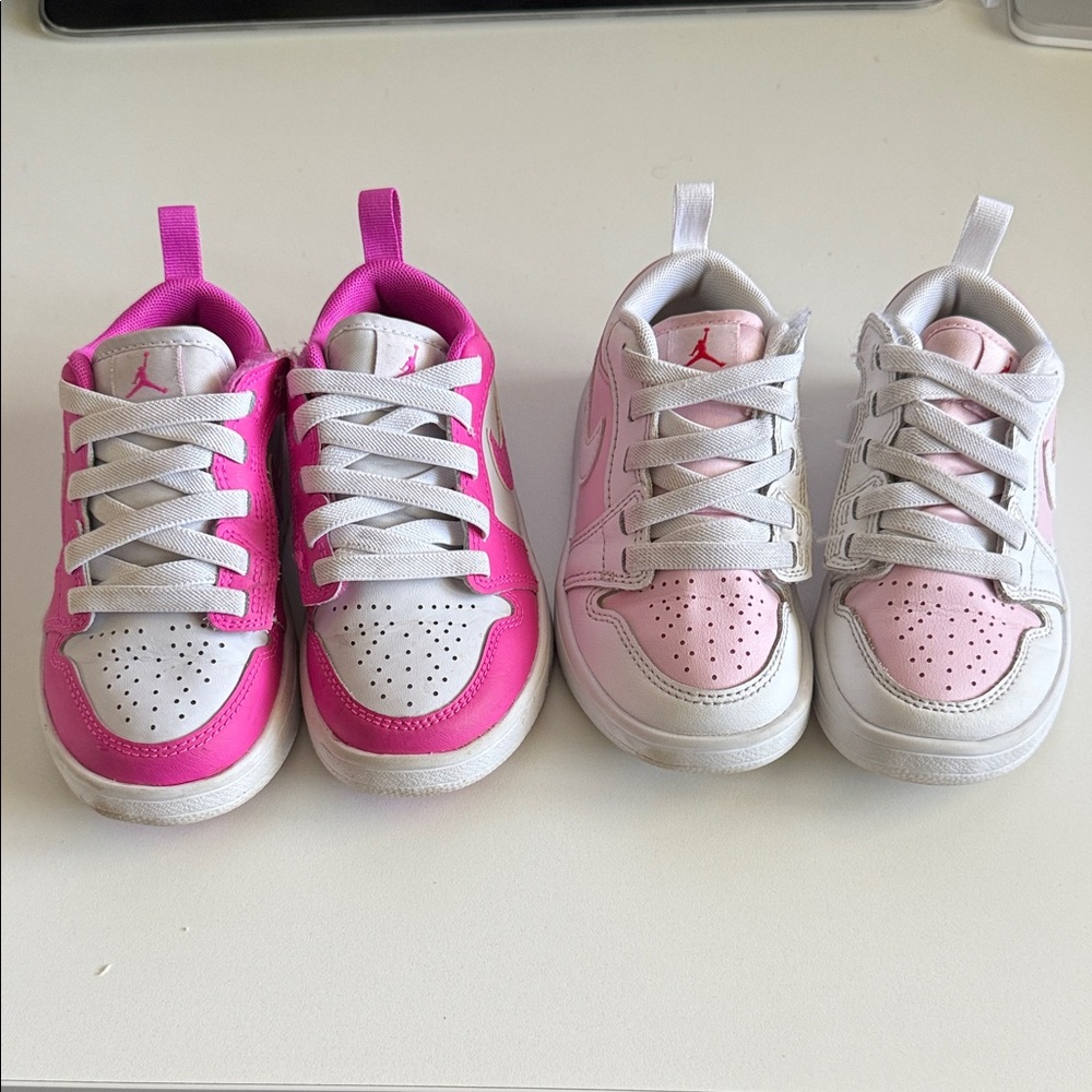 Nike Kids Preschool Air Jordan 1 Low Basketball Shoes (2) pairs